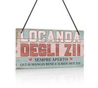 Putuo Decor Cartello Locanda degli Zii - Targa in PVC con Scritta "Sempre Aperto" - Decorazione da Parete per Cucina e Sala da Pranzo