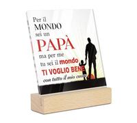 Putuo Decor Decorazione Acrilica Cuore - Regalo Divertente Papà con Frase "Il regalo perfetto? Sei già tu" - Per Festa del Papà, Compleanni