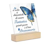 Putuo Decor Decorazione Acrilica Cuore - Regalo Padrino con Frase Siamo Sempre legati dal Cuore - per Battesimi, Cresime, Casa