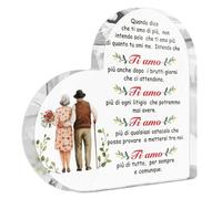 Putuo Decor Decorazione Acrilica Cuore - Regalo Romantico con Coppia Anziana e Frase Ti Amo più di Tutto - per Anniversari, San Valentino, Casa