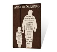 Putuo Decor Regalo Nonno - Targa Decorativa in Alluminio con Messaggio di Saggezza e Affetto - Regalo Originale per Nonno Anziano