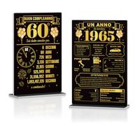 Putuo Decor Set Decorativo Anno 1965 e Compleanno 60° per Tavolo, PVC, Regalo Vintage per Uomo Donna Amanti della Storia