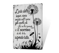 Putuo Decor Targa Frase Vita - L’Arte del saper Vivere - Citazione in Metallo per Decorare pareti di casa, Ufficio o spazi Mindfulness