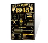 Putuo Decor Targa in Alluminio Un Anno da Ricordare 1945", Regalo di Compleanno Storico, Pannello Vintage 30x20 cm per Parete (Memoria Storica)