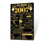 Putuo Decor Targa in Alluminio Un Anno da Ricordare 2007", Regalo di Compleanno Vintage, Decorazione Retro 30x20 cm per Casa e Ufficio