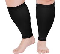 PUTUO Polpaccera Compressione Uomo Donna: Calze Compressione per Polpaccio Senza Piede Taglie Grandi - 20-30 mmHg per Corsa Sport Vene Varicose Gonfiore 1 Paia Nero XL