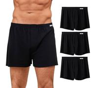 PUTUO Uomo Mutande Boxer Cotone: Mutande da Uomo a Taglio Largo Comode e Traspiranti con Bottoni - Tessuto Morbido per Casa e Tempo Libero Palestra 3 Paia