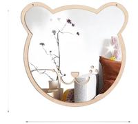 Puupaa Adesivi da parete a specchio in acrilico e legno con coniglio, orso, cervo, nuvola, stella, per casa, camera da letto, asilo nido, soggiorno, decorazione rimovibile (piccolo orso)