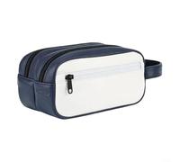 Puupaa Borsa per il trasporto delle palline da golf, custodia impermeabile in pelle PU con cinturino da polso, 2 scomparti per palline, tees, guanti, custodia portatile per accessori (blu)