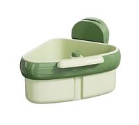 Puupaa Cestello angolare per lavello con ventosa, in rete ultra fine, con rete in acciaio inox, per la gestione dello scarico della cucina, 15 x 10,5 cm (verde)