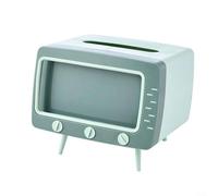 Puupaa Copertura per scatola di fazzoletti, porta fazzoletti TV retrò con supporto per telefono, organizer multifunzionale per casa, ufficio, ristorante (verde)