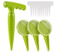 Puupaa Dispenser portatile per semina con 5 quadranti regolabili Set di strumenti per piantare il giardino Seminatore manuale per ortaggi, fiori, erbe aromatiche con etichette per piante