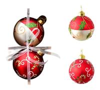 Puupaa Palla decorativa natalizia in vetro, decorazione moderna per albero di Natale, 8 cm, per la casa e la decorazione stagionale, decorazione da appendere per caminetto o centrotavola (D)