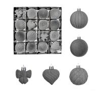 Puupaa Set di palline decorative floccate per albero di Natale, riutilizzabili, in colori festivi, per ghirlande e decorazioni natalizie, dimensioni 6 cm, confezione da 16/24 (D)