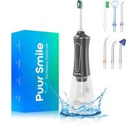 Puur Smile Idropulsore professionale - Cura dentale avanzata per bocca, gengive e denti più sani - Impermeabile IPX7, 4 punte di ricambio, facile da trasportare, ricaricabile -