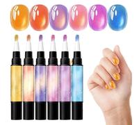 Puwaiio Penna per Unghie | 6 Pezzi Manicure Asciugatura Rapida - Penne per | Per Bellezza E Casa Salotto Viaggio Principianti Arte