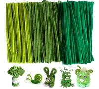 PUWOWYE 300 Pezzi Scovolini Verde per Lavoretti, 3 Scovolini Pipa Verde, Strisce Pulisci Tubi Pipe per Fai da te Creativo DIY