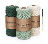 PUWOWYE Corda Macrame 3mm Verde, Set Filo Naturale per Arazzi, Appendini per Piante, Decorazioni Boho, Confezioni Regalo