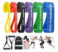 PUWOWYE Elastici Fitness, Elastico Fitness con Ancoraggio Porta, Maniglia e Copertura Protettiva, Elastici Palestra Bande Elastiche Fitness per Yoga/Potenziamento Muscolare/Allenamento Della Forza