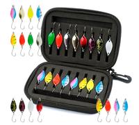 PUWOWYE Esche Artificiali Spinning 16 Pezzi Trota Multicolore Cucchiaini Pesca Spoon Trout Area 2.5/3.5/5g con Borsa Portatile per Pesca alla Trota in Acqua Dolce e Salata Salmerini e Persici