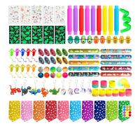 PUWOWYE Regalini Fine Festa Compleanno Bambini, 100 Pezzi Gadget Compleanno Bambini Riempitivi di Pinata, Pensierini per Bambini Dopo Giochi Festa per Ragazzi e Ragazze Inclusi Portachiavi, Tatuaggi