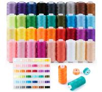 PUWOWYE Set Cucito Filo Per Cucire, 36 colori 400 yard di Filo per Macchina da Cucire per Bobina e 36 Bobine di Filo per Bobina Filo di Qualità per Tagliacuci, Adatto Alla Maggior Parte Delle Macchine