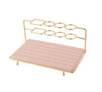 PUXZYAX Efficiente portaspazzolini con supporto in acciaio Per inox per piccoli spazi e accessori per bagni, camper, portaoggetti da bagno, piano di lavoro, Rosa, 25x15x12cm