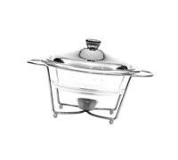 PUXZYAX Portavivande a buffet con coperchio che garantisce il mantenimento della temperatura del cibo in qualsiasi occasione di catering o celebrazione, Argento, 20.3x 32.8 cm