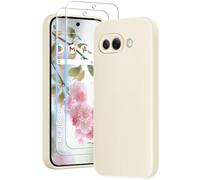 PuyaTeya 3 in 1 Custodia per Google 9a, con 2 Vetri Temperati 9H e una Cover Antiurto in Microfibra Morbida per Google 9a [Resistente ai Graffi] [Anti-abrasione] (Verde)