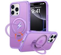 PuyaTeya Custodia Magnetica per iPhone 16 Pro con rotazione 360° compatibile Magnetica[Texture antiscivolo] [Supporto invisibile] - Custodia per iPhone 16 Pro(Roland Viola)
