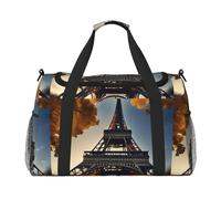 PUYhgb Bella Torre Eiffel Parigi stampa borsa da viaggio, borsone da notte, borsa portatile a mano e borsa a tracolla per sport all'aria aperta