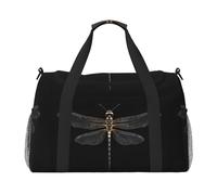 PUYhgb Borsa da viaggio con stampa di libellula, borsa da viaggio per la notte, borsa portatile a mano e a tracolla per sport all'aria aperta