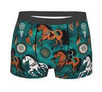 PUYhgb Boxer da uomo con stampa a strisce di cavallo,Boxer da uomo elasticizzati,Biancheria intima elastica in vita per un comfort tutto il giorno, Nero , XXL