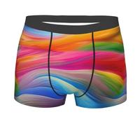 PUYhgb Boxer da uomo con stampa arcobaleno oceano,Boxer da uomo elasticizzati,Biancheria intima elastica in vita per un comfort tutto il giorno, Nero , XXL