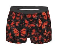 PUYhgb Boxer da uomo con stampa di farfalle monarca, boxer elasticizzati da uomo, biancheria intima elastica in vita per un comfort tutto il giorno, Nero , XL