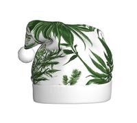 PUYhgb Cappello da Babbo Natale per adulti, con stampa di erbe e piante erbacee, accessorio per le vacanze, cappello di Natale per feste e spettacoli teatrali