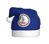 PUYhgb Cappello di Babbo Natale con bandiera della Virginia, accessorio per le vacanze, cappello di Natale per feste e spettacoli teatrali