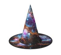 PUYhgb Cappello di Halloween con stampa dello spazio della galassia dell'universo, leggero, per feste di Halloween/carnevale, taglia unica