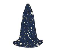 PUYhgb Mantella con cappuccio unisex blu navy con stampa cielo e stelle, regalo premuroso per Halloween/amanti del cosplay/feste a tema