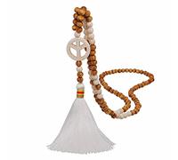 PUYUNA 1 collana lunga con nappa bianca, di perline fatte a mano cuore/stella/croce/pietre, legno e catena for maglione (colore: #4)