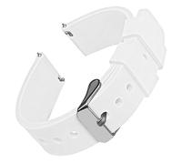 PUYUNA Cinturino in gomma for orologio da 20 mm, cinturino sportivo universale da 22 mm, cinturino di ricambio morbido a sgancio rapido(White 1,24mm)