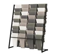 PUYUNA Metal Hijab Hangers - Floor Standing Suit Pants Rack Sheets Hanging Organizer Shelf, Scarves Silk Scarf(Black,150X40X145CM)