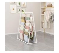 PUYUNA Metal Shelf Double Sided - For Displaying Silk Scarf Fabric Towel Paper, Hijab Hangers,Sheets Belt Suit Pants Hanging Rack(White,80x50x145cm)