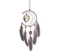 PUYYDS Acchiappasogni con Gufi in Stile Nordico Acchiappasogni per Interni Acchiappasogni Naturali Fatti a Mano Campanelli eolici Regali Piume Arazzi Decorazione Artigianale