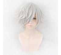 PUYYDS Anime Tokyo Revendingers Wakasa Imaushi Breve Parrucca Cosplay Bianca Argento Resistente al Calore Capelli Sintetici Uomo Parrucche del Partito + Cappuccio della Parrucca