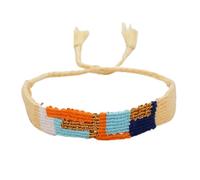 PUYYDS Braccialetti di stoffa in tessuto Bracciale dell'amicizia intrecciato Boho per le donne Gioielli fatti a mano con motivo a nappa intrecciata a mano