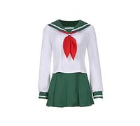 PUYYDS Costume Cosplay Anime Inuyasha Kagome Higurashi Donne Ragazze Uniforme Camicia Gonna Vestito di Carnevale di Halloween Costume Cosplay Adulto
