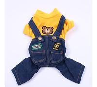 PUYYDS New Pet Tuta Pagliaccetti Cane Felpa con Cappuccio Denim Cappotto T-Shirt Gatto Cucciolo Giacca Autunno/Inverno Abbigliamento Abbigliamento