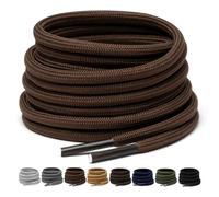 Puzeam 2 Paia di Lacci Rotondi da 4 mm per Stivali, Lacci di Sicurezza per Scarpe da Trekking all'aperto, Lacci Resistenti per Scarpe da Ginnastica Marrone 140