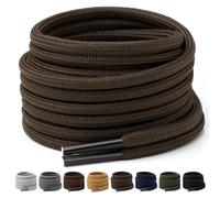 Puzeam 2 paia di lacci rotondi da 4 mm per stivali, lacci di sicurezza per scarpe da trekking all'aperto, lacci resistenti per scarpe da ginnastica Marrone scuro 140